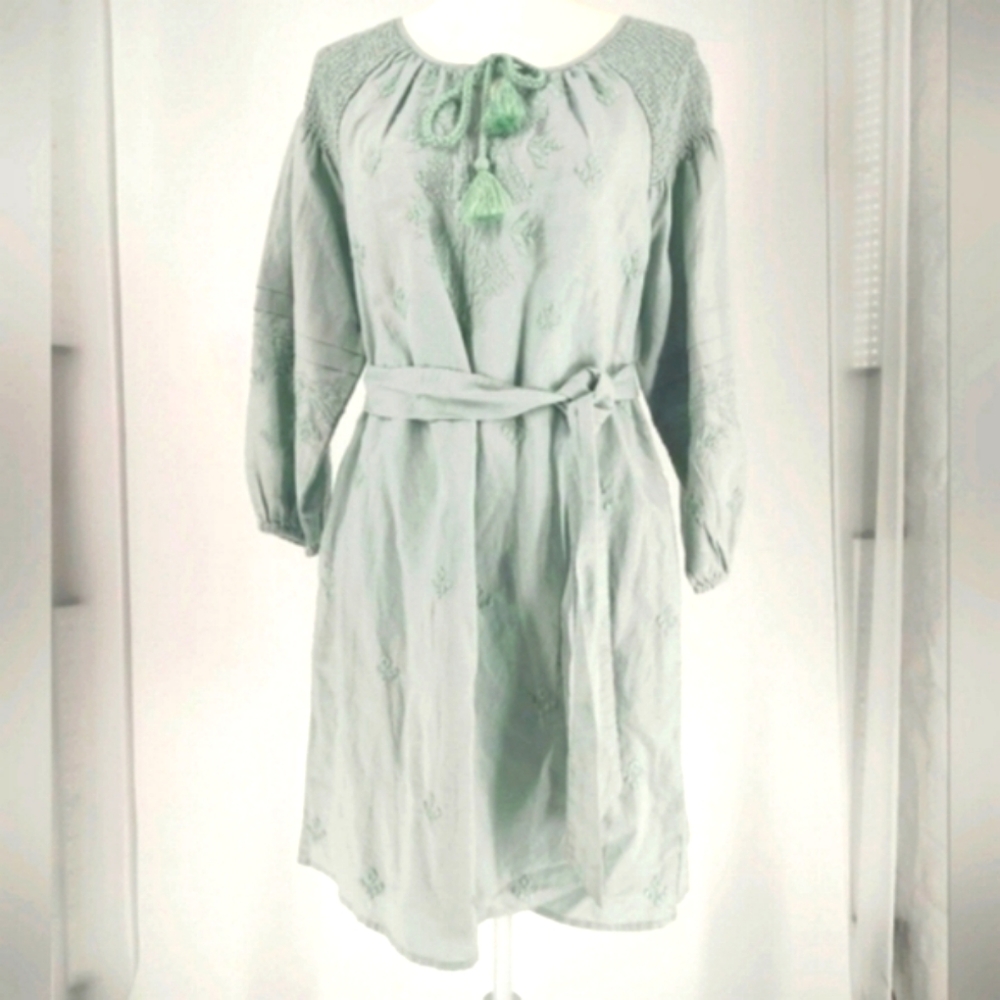 INC International Concepts Mint Linen/Cotton Dress
